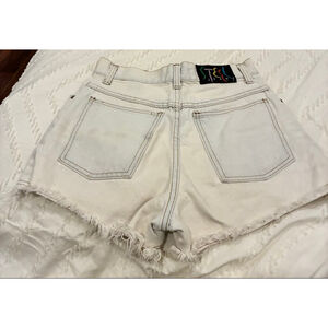 Vintage Women's Steel Jeans White Distressed Jean Shorts Size 7